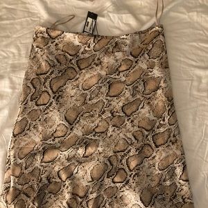 MIDI Snakeskin Satin Skirt
